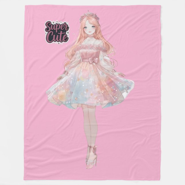 Princess Fleece Blanket | Cosy Fairytale Throw | E (Front)