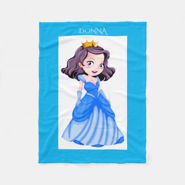 Princess fleece blanket. Personalised name. Blanket (Front)