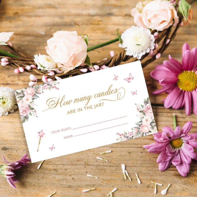 Princess Floral Baby Guess How Many Candies Card (Creator Uploaded)