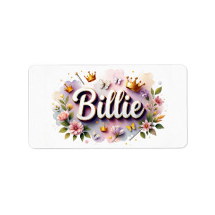 Princess Floral Name Labels – Personalised Sticker