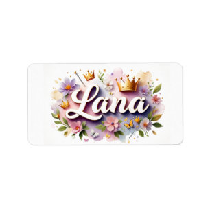 Princess Floral Name Labels – Personalised Sticker