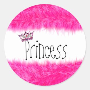  Princess, Fluff, Tiara  Classic Round Sticker