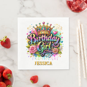 Princess For A Day Girls Birthday Napkin