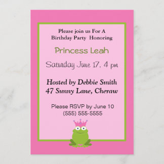 Princess Frog Birthday Invitation. Invitation