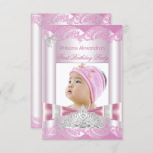Princess Girl First Birthday 1st Party Invitation