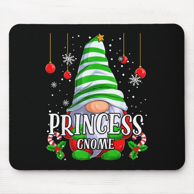 Princess Gnome Christmas Pajamas Matching Family G Mouse Pad (Front)