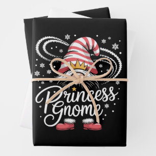 Princess Gnome Matching Family Gnomes Funny Xmas Wrapping Paper Sheet