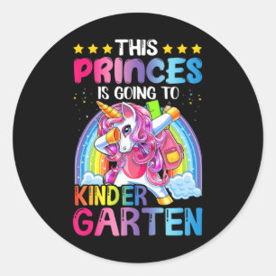 Princess Going To Kindergarten Gift Back to School Classic Round Sticker