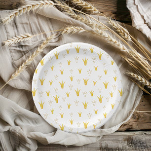 Princess Gold Crown Paper Plate