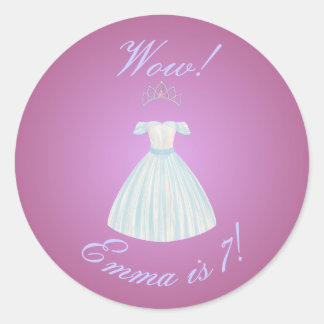 Princess Gown & Tiara Sticker Pink & Blue Gradient