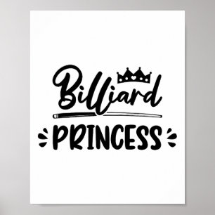 Princess Graphic Pool Billard Snooker Billard Cue Poster