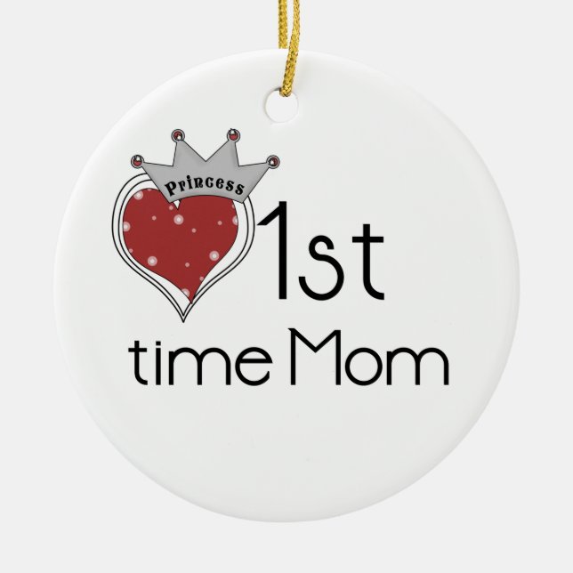 Princess Heart 1st Time Mum Gifts Ceramic Tree Decoration (Front)