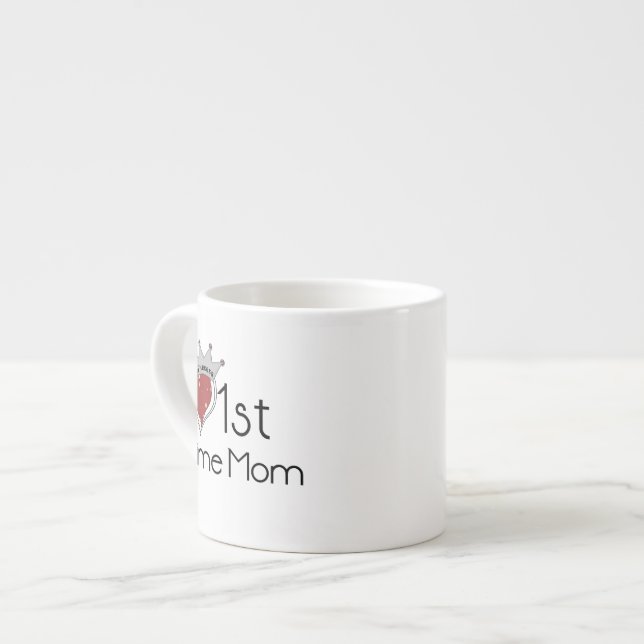 Princess Heart 1st Time Mum Gifts Espresso Cup (Front Left)