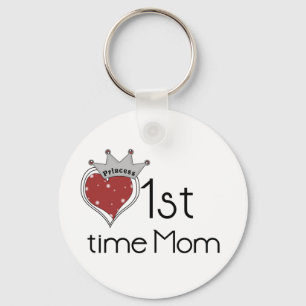 Princess Heart 1st Time Mum Tshirts and Gifts Key Ring