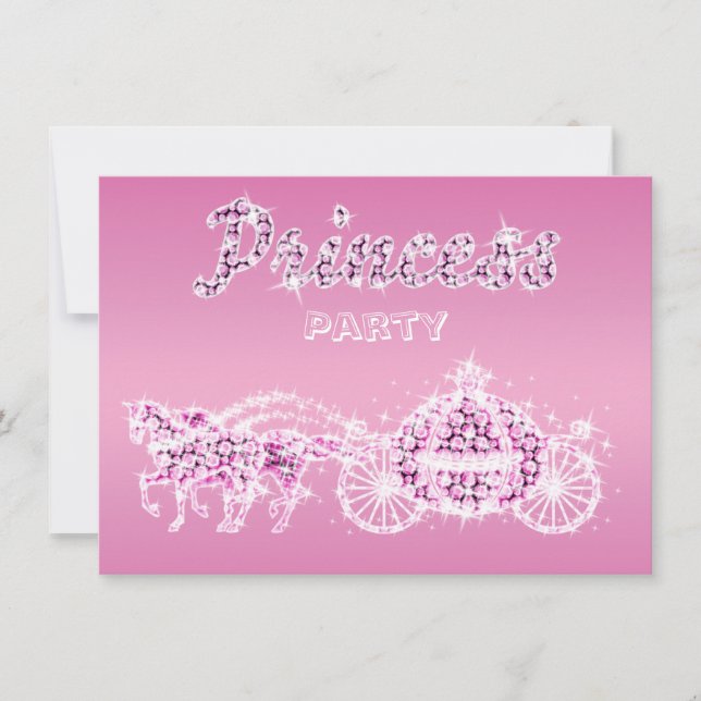 Princess Horses & Carriage Birthday Party Invitation (Front)
