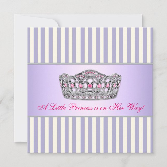 Princess Hot Pink Lavender Purple Baby Girl Shower Invitation (Front)