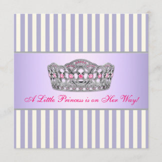 Princess Hot Pink Lavender Purple Baby Girl Shower Invitation