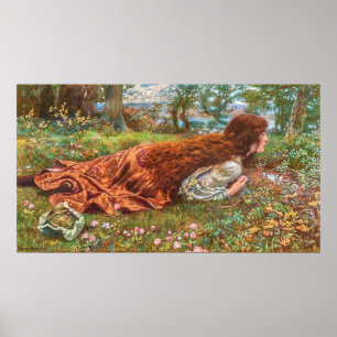 Princess in a Forest among Flowers in Summer Poster