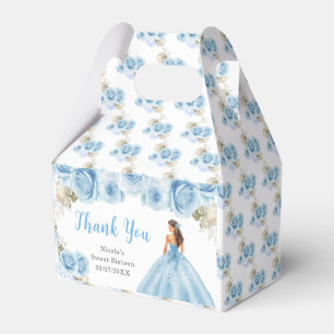 Princess in Blue Dress Sweet Sixteen Thank You Favour Box