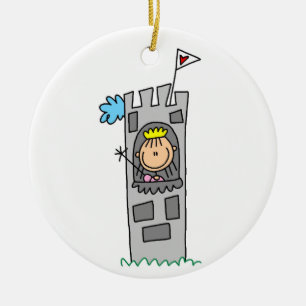 Princess in Castle Tower Ceramic Tree Decoration