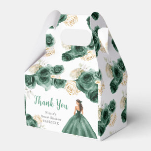 Princess in Green Dress Sweet Sixteen Thank You Favour Box