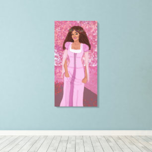 Princess in Pink Forest Fairytale Whimsical Canvas Print