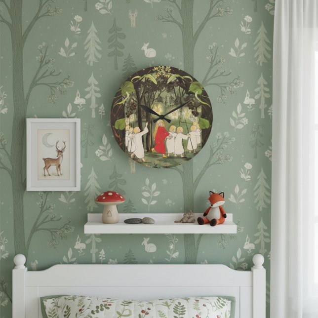 Princess in the Forest Sibylle Von Olfers Large Clock (Creator Uploaded)