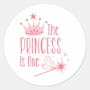 Princess Is One Classic Round Sticker