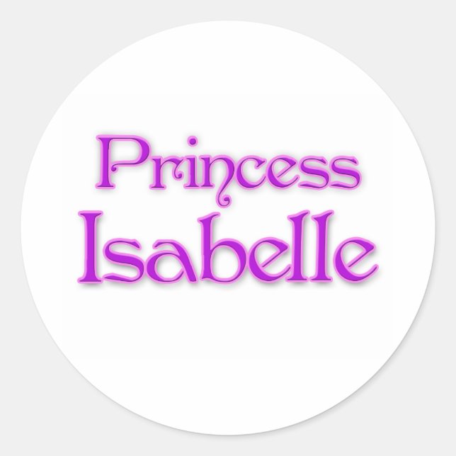 Princess Isabelle Classic Round Sticker (Front)