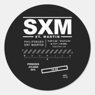Princess Juliana Intl Airport Saint Martin Sxm  Classic Round Sticker