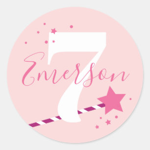 Princess kids birthday party classic round sticker