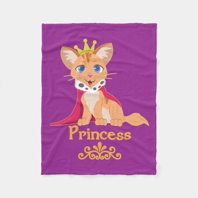 Princess Kitten Fleece Blanket (Front)