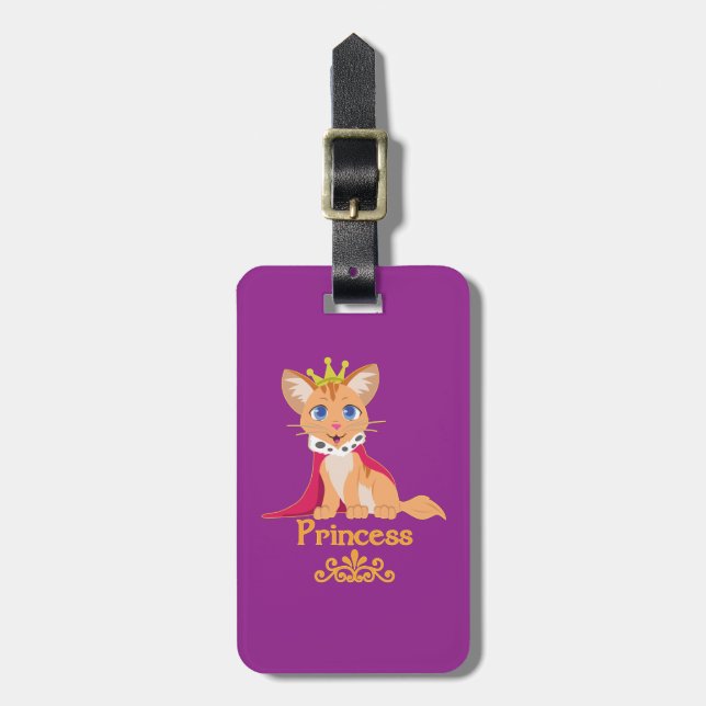 Princess Kitten Luggage Tag (Front Vertical)