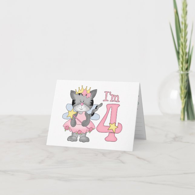 Princess Kitty 4th Birthday Invitation (Front)