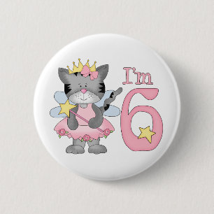 Princess Kitty 6th Birthday 6 Cm Round Badge