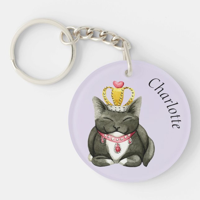 Princess Kitty Personalised Key Chain (Front)