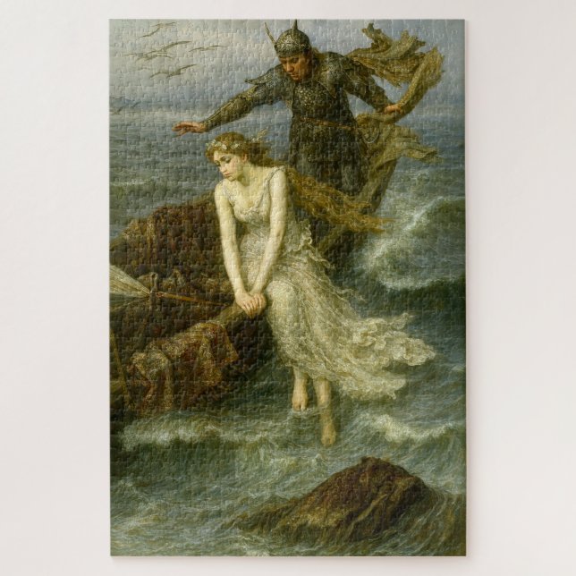 Princess & Knight At Sea Medieval Fantasy Art Jigsaw Puzzle (Vertical)