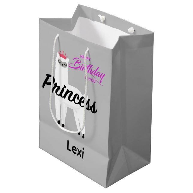 Princess Lama Design - Gift Bag - Large (Front Angled)
