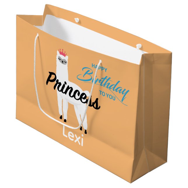 Princess Lama Design - Gift Bag - Large (Front Angled)