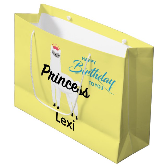 Princess Lama Design - Gift Bag - Large (Front Angled)
