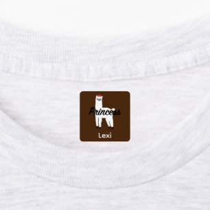 Princess Lama Design - Small Square Clothing Label
