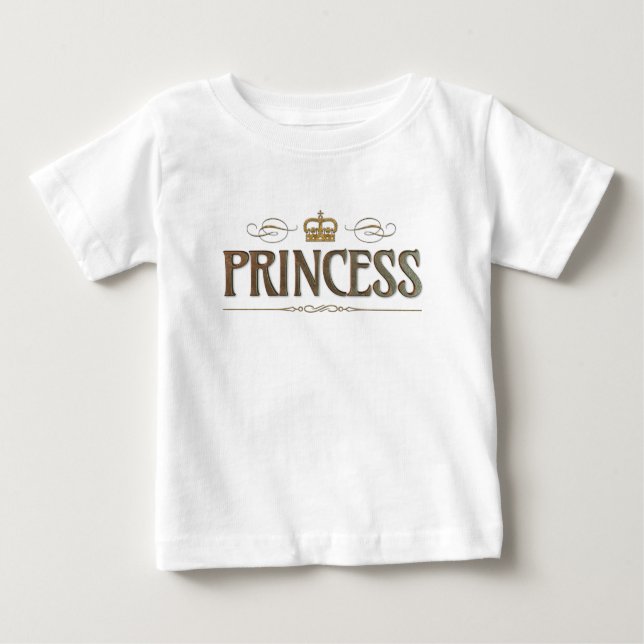 Princess Lettering - Grand Mediaeval Royal Crown Baby T-Shirt (Front)