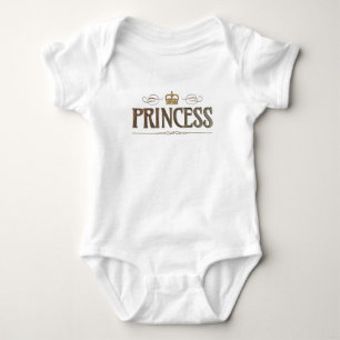 Princess Lettering - Grand Medieval Royal Crown Baby Bodysuit