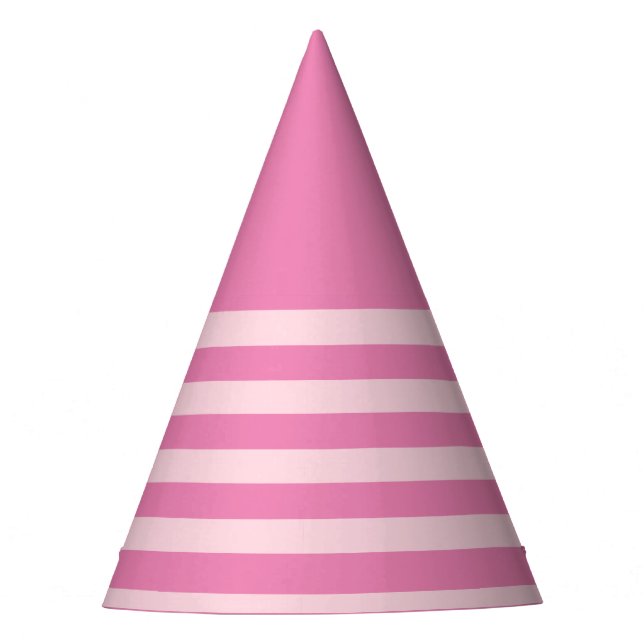 Princess Light Pink and Pink Striped Party Hat (Front)