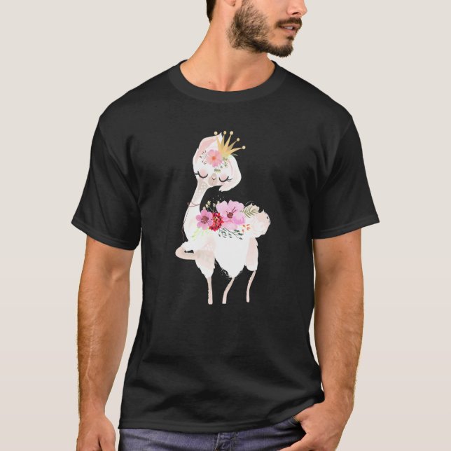 Princess Llama Alpaca Boy Girl Kids T-Shirt (Front)