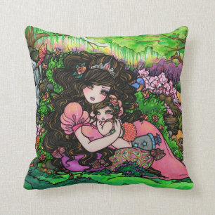 Princess Mum & Baby Fantasy Fine Art Pillow