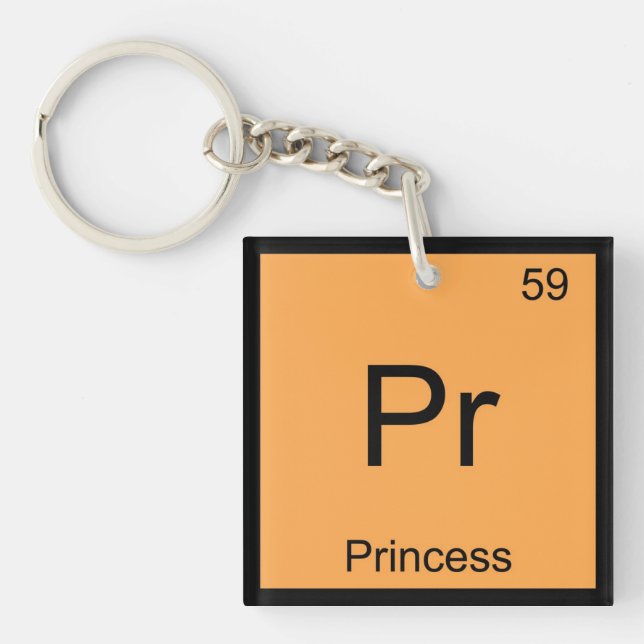 Princess Name Chemistry Element Periodic Table Key Ring (Front)