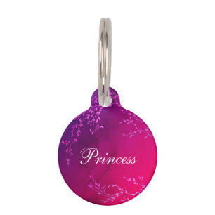 Princess name pink glitz pet tag