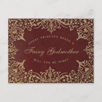 Princess Needs a Fairy Godmother Vintage Red Gold