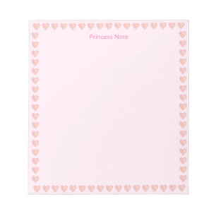 Princess Note & Pink Hearts on Simple